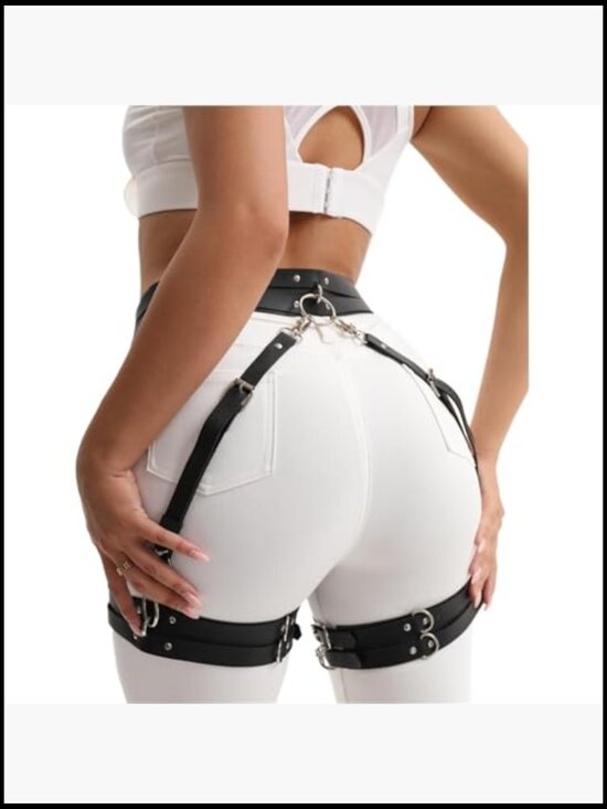 PU Leather Punk Waist Belt Goth Festival Rave Accessory Adjustable Buckle main image 5
